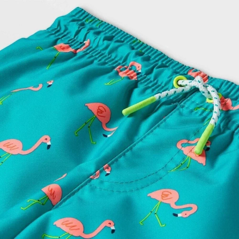 Toddler Boys' Flamingos Swim Trunks - Cat & Jack Size 12 Months New - Picture 2 of 3